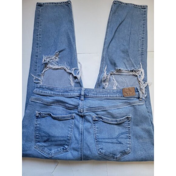 American Eagle Strigid Mom Ripped Jeans Size 14 Regular Fit Casual Bohemian - Picture 8 of 10